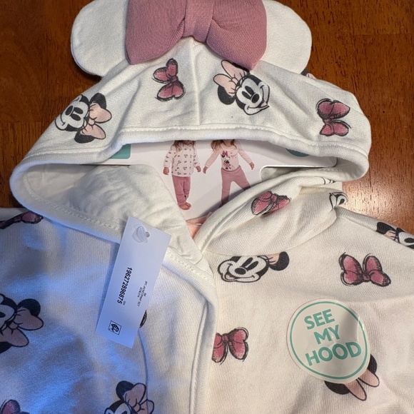 Disney Minnie Mouse 3-Piece Baby Girls Set–Hoodie, Bodysuit and Pants, 9M, NEW - Picture 3 of 5